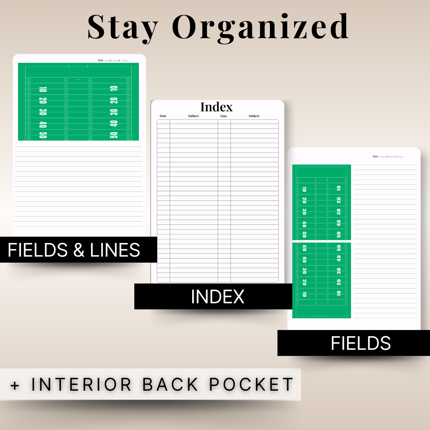 The Playbook Journal: Football Field Edition